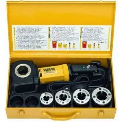 Machine à fileter Machine à fileter Rems Amigo Set R 1 / 2-3 / 4-1-1 1/4 "avec têtes de coupe à changement rapide dans un boîtier en acier - 530020